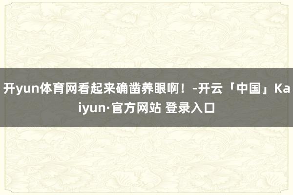 开yun体育网看起来确凿养眼啊!-开云「中国」Kaiyun·官方网站 登录入口