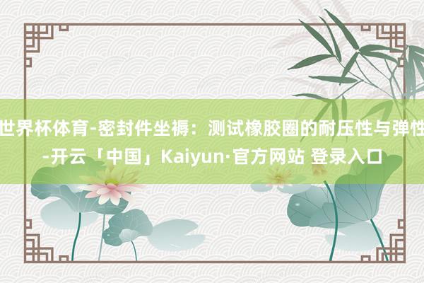 世界杯体育-密封件坐褥:测试橡胶圈的耐压性与弹性-开云「中国」Kaiyun·官方网站 登录入口
